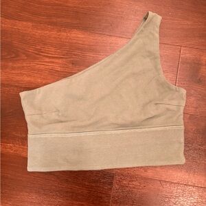 NWT Juniper Green One-Shoulder Women's Sports Bra
